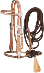 img 1 attached to 🐴 Tough-1 Wide Cheek Bosal Set with Floral Design