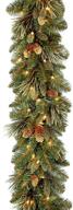 🎄 national tree company 9-ft pre-lit artificial christmas garland, green carolina pine with white lights and pine cones логотип