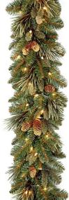 img 4 attached to 🎄 National Tree Company 9-ft Pre-Lit Artificial Christmas Garland, Green Carolina Pine with White Lights and Pine Cones