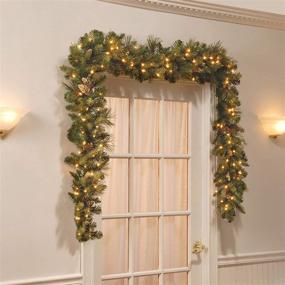 img 3 attached to 🎄 National Tree Company 9-ft Pre-Lit Artificial Christmas Garland, Green Carolina Pine with White Lights and Pine Cones