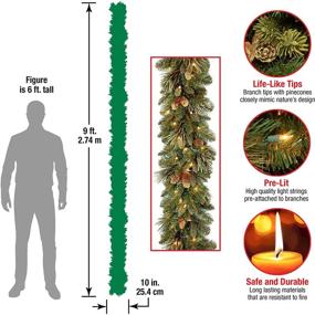 img 2 attached to 🎄 National Tree Company 9-ft Pre-Lit Artificial Christmas Garland, Green Carolina Pine with White Lights and Pine Cones