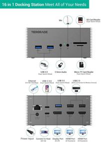 img 2 attached to 🔌 Tiergrade USB C Docking Station: Triple Display, Dual 4K HDMI/DP, 6 USB Ports, SD/TF Card Slot, 60W PD Charging Dock - Windows USB C 3.1 Gen 2 Systems