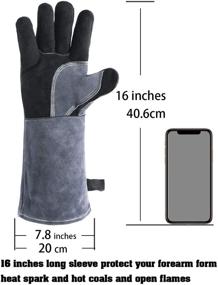 img 3 attached to 🔥 Wanyi 16" 932℉/500℃ Leather Welding Gloves: Ultimate Heat Resistance for Extreme Safety