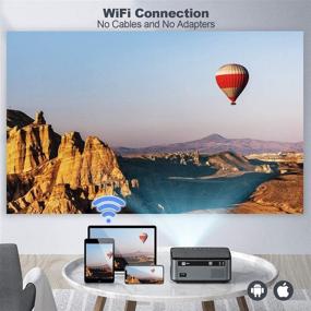 img 2 attached to 🎥 Ultimate 1080P Full HD Video Projector with Carry Bag, 100" Screen, and 7500 Lumen WIFI - Perfect for iPhone, Android, and iOS Smartphone Connectivity, Wireless Projector with 20000:1 Contrast, offering Miracast Airplay Support & Side Projection