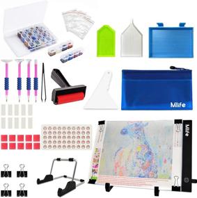 img 4 attached to 🎨 Mlife Diamond Painting A4 LED Light Pad Kit with 32PCS Tools - Full & Partial Drill 5D Diamond Art Set