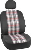 🪑 enhance comfort and style with bell automotive black plaid low-back bucket seat cover - one size logo