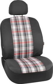 img 1 attached to 🪑 Enhance Comfort and Style with Bell Automotive Black Plaid Low-Back Bucket Seat Cover - One Size