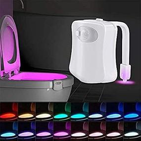 img 4 attached to 🚽 Introducing the Color Changing Toilet Night Light Motion Sensor LED - Multi-Color Washroom Light for Smart Commode - Slap Activated Butt Lamp - UV Function Included (16 1)