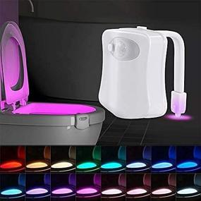 img 1 attached to 🚽 Introducing the Color Changing Toilet Night Light Motion Sensor LED - Multi-Color Washroom Light for Smart Commode - Slap Activated Butt Lamp - UV Function Included (16 1)