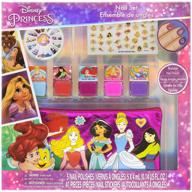 👑 disney princess townley girl non-toxic peel-off quick dry nail polish activity set for girls - 5 colors, 240 nail gems, bag, parties, sleepovers and makeovers! logo