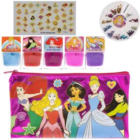 img 3 attached to 👑 Disney Princess Townley Girl Non-Toxic Peel-Off Quick Dry Nail Polish Activity Set for Girls - 5 Colors, 240 Nail Gems, Bag, Parties, Sleepovers and Makeovers!