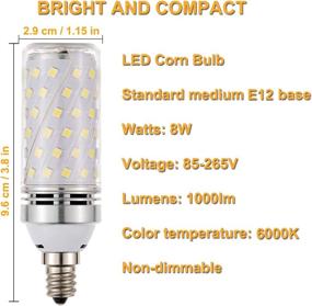 img 3 attached to RAYHOO Candelabra 💡 LED Bulbs: Incandescent 80-100W Replacement