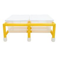 kids sensory table: children's factory mini double discovery, clear-yellow, cf905-134 - ideal sand & water play activity for preschool or daycare логотип