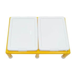 img 3 attached to Kids Sensory Table: Children's Factory Mini Double Discovery, Clear-Yellow, CF905-134 - Ideal Sand & Water Play Activity for Preschool or Daycare