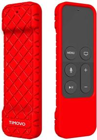 img 4 attached to TiMOVO Apple TV 4K/4th Gen Remote Protective Case - Red, Anti-Slip & Shockproof, Lightweight Soft Silicone Cover for Siri Remote Controller