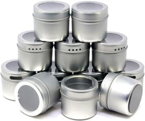 img 4 attached to Organize Your Spices with Magnetic Spice Tins & Clear Labels (12 Jars, 102 Labels)