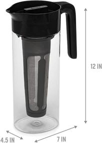 img 1 attached to Goodful Airtight Cold Brew Iced Coffee Maker - Shatterproof Tritan Plastic, Leak-Proof Lid, Stainless Steel - 2.25 Qt, Black