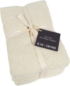 img 2 attached to 🍿 Deluxe Popcorn Terry Kitchen Towels - Set of 4, 100% Cotton Dish Towels - 20 x 30 Inches - Alabaster