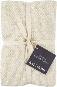 img 3 attached to 🍿 Deluxe Popcorn Terry Kitchen Towels - Set of 4, 100% Cotton Dish Towels - 20 x 30 Inches - Alabaster