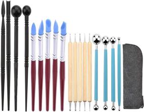 img 2 attached to 🎨 18pcs Polymer Clay Sculpting Kit - Jaybva Ball Stylus Dotting Tools Set for Pottery, Rock Painting, Ceramics, Doll Modeling, Carving, Embossing, Paper Flowers and More!