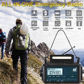 img 2 attached to Auto NOAA Weather Alert Radio: 5000mAh Hand Crank Solar Emergency Radio with Phone Charger, Portable AM FM Shortwave Radio + Flashlight, Reading Lamp, Headphone Jack, SOS - Ideal Camping Kit