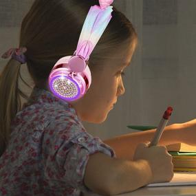 img 3 attached to 🦄 KORABA Kids Bluetooth Headphones - LED Lights Color Changing Wireless Unicorn Headphones for Girls/Boys/Xmas Gift (Pink Unicorn)