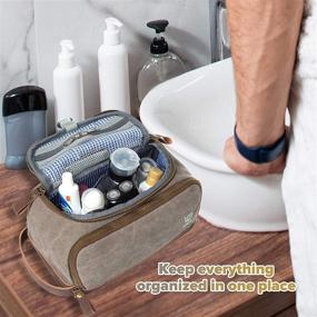 img 2 attached to 👜 Bago Canvas Leather Dopp Kit for Men: Hanging Toiletry Bag with Inner Organization - Ideal for Both Men and Women