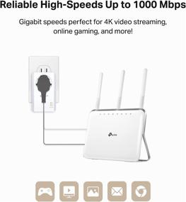 img 3 attached to 🔌 TP-Link AV1000 Powerline Ethernet Adapter (TL-PA7017P KIT): Gigabit Port, Plug and Play, Extra Power Socket – Ideal for Smart TV Setup