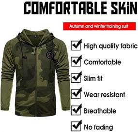 img 1 attached to Casual Tracksuit Full Zip Running Jogging Men's Clothing and Active