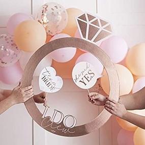 img 1 attached to Rose Gold Foil 'I Do Crew' Bridal Shower & Bachelorette Games Photo Booth Prop: 2ft x 2.5ft Ring Frame