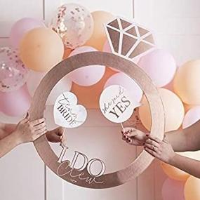 img 4 attached to Rose Gold Foil 'I Do Crew' Bridal Shower & Bachelorette Games Photo Booth Prop: 2ft x 2.5ft Ring Frame
