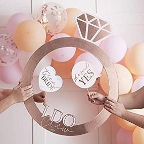 img 3 attached to Rose Gold Foil 'I Do Crew' Bridal Shower & Bachelorette Games Photo Booth Prop: 2ft x 2.5ft Ring Frame