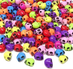 img 2 attached to Honbay 200PCS Assorted Acrylic Skull Beads, 💀 Trendy Skeleton Head Beads for Jewelry Making & Crafting