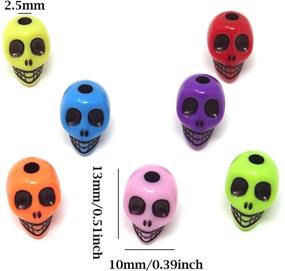 img 3 attached to Honbay 200PCS Assorted Acrylic Skull Beads, 💀 Trendy Skeleton Head Beads for Jewelry Making & Crafting