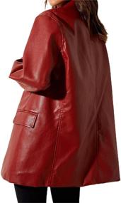 img 2 attached to Leather Blazer Jacket Sleeve Outerwear