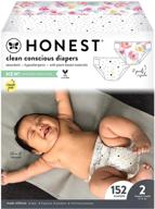 honest company super club box clean conscious diapers size 2 152 count (packaging + print variations) young at heart rose blossom painted feathers & strawberries (h01scb00yhs2r) logo