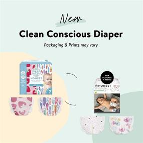 img 2 attached to HONEST Company Super Club Box Clean Conscious Diapers Size 2 152 Count (Packaging + Print Variations) Young At Heart Rose Blossom Painted Feathers & Strawberries (H01SCB00YHS2R)