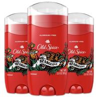 🐻 old spice aluminum free deodorant pack of 3 for men - 48 hour bearglove scent protection in 3 oz size logo