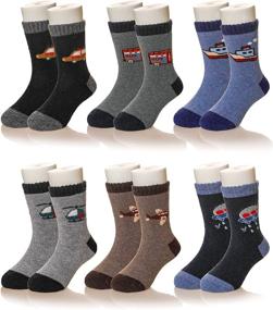 img 4 attached to Children's Winter Wool Socks for Boys and Girls - Soft, Warm, and Thick Crew Casual Socks - Pack of 6 Pairs