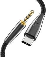 🎧 usb c to aux cable: high-quality stereo audio transfer for samsung s21 ultra, s20 fe, oneplus 9 pro, 8t - connect headphones/car audio/speaker logo