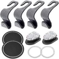 🚗 10pcs car accessories for women - hooks, coasters & bling decor - perfect car gift logo