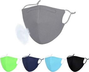 img 4 attached to 🎽 Pack of 5 Adjustable Nose Wire Reusable Sport Face Masks for Kids with Breathable Design