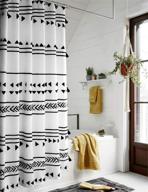 🚿 chic boho shower curtain set: uphome 72x72 black and white, triangle & geometric tassel design, waterproof & heavy-duty with hooks - ideal for modern hotel bathroom decor logo