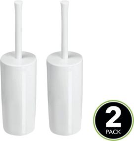 img 3 attached to 🚽 mDesign Slim Plastic Toilet Bowl Brush and Holder Set - Space-Saving, Deep Cleaning - Pack of 2 - White