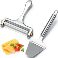 🧀 mudder 2 pieces cheese cutter: adjustable stainless steel wire slicer for soft, semi-hard, hard cheeses – versatile kitchen cooking tool logo