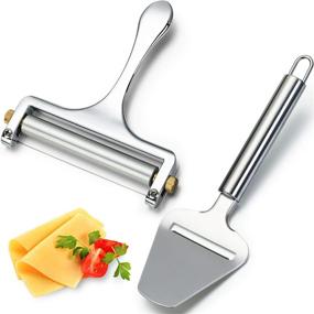 img 4 attached to 🧀 Mudder 2 Pieces Cheese Cutter: Adjustable Stainless Steel Wire Slicer for Soft, Semi-Hard, Hard Cheeses – Versatile Kitchen Cooking Tool