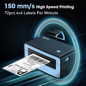 img 1 attached to 🖨️ iDPRT SP410 Thermal Label Printer - High-Speed Label Printer for Logistics Packages, 150mm/s, Windows & MAC Compatible with Shopify, USPS, Amazon & eBay, Blue