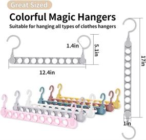 img 1 attached to 👕 Closet Organizer Pack of 6: Multifunctional Hangers for Space-Saving Storage. Comes with 9 Holes to Organize Wardrobe Heavy Clothes, Shirts, Pants, Dresses, Coats, and Bags