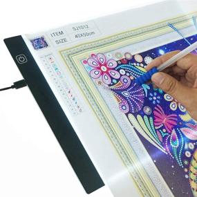 img 1 attached to Cheffort A4 LED Light Tablet Board - Dimmable Brightness, Ultra Thin Light Pad for Diamond Painting, Art Craft, Tattoo Tracer - Ideal for Artists, Drawing, Sketching, Animation - USB LED Light Board