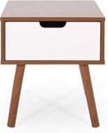 🌰 stylish christopher knight home leila end table in walnut and white logo